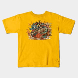 2024 Chinese New Year of the Wood Dragon 木龍年 Mù lóng nián Kids T-Shirt